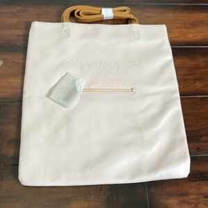 Salvatore Ferragamo Parfums Faux Leather Soft Pink Tote Shoulder Bag